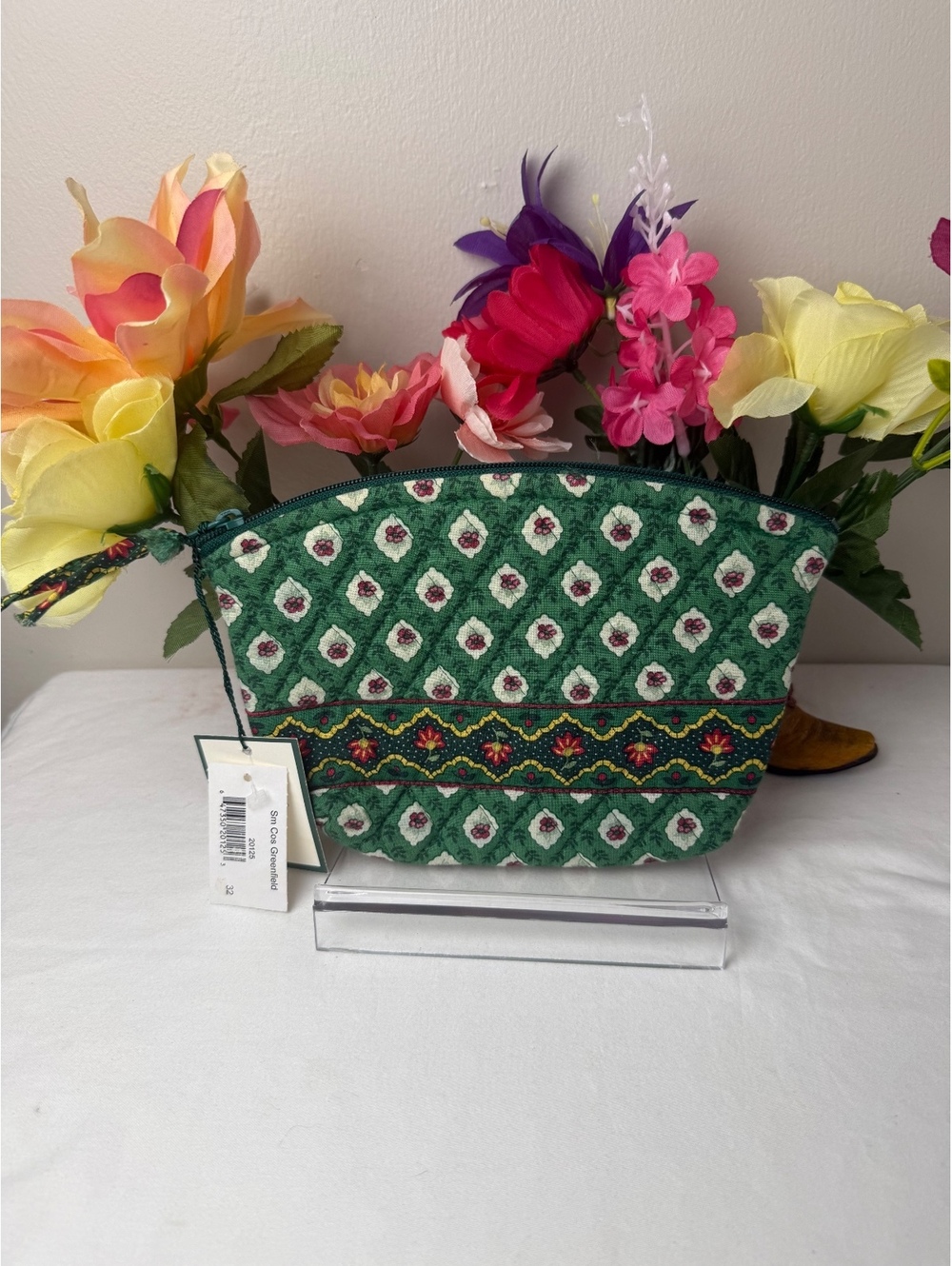 NWT Vera Bradley Greenfield Small Cosmetic Bag Retired Makeup Travel
